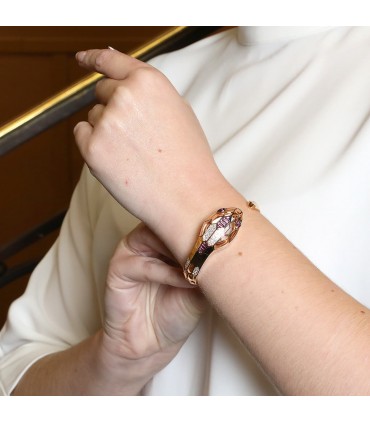 Bulgari Serpenti amethysts, diamonds, mother-of-pearl and gold watch