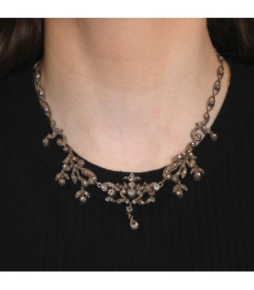 Diamonds and silver necklace