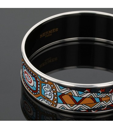 Hermès stainless steel and enamel bracelet