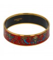 Hermès gold plated metal and enamel bracelet