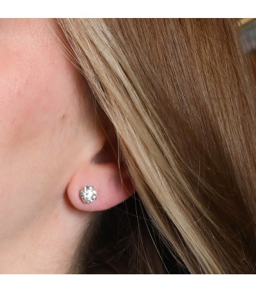Boucles d’oreilles or, diamants