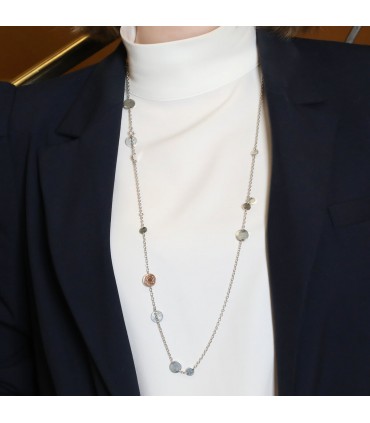 Hermès Ex Libris gold and silver necklace