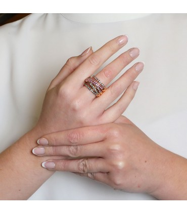 Colored sapphires and gold ring