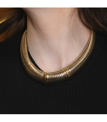 Cartier Tubogas gold and stainless steel necklace