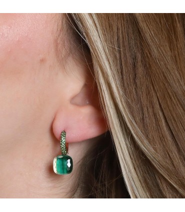 Pomellato Nudo garnets, quartz and gold earrings