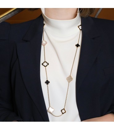 Van Cleef & Arpels Alhambra x Chloé mother-of-pearl, onyx and gold necklace
