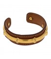 Hermès gold plated metal and leather bracelet