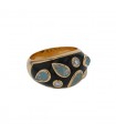 Cartier gold, diamonds, aquamarines, laquer ring