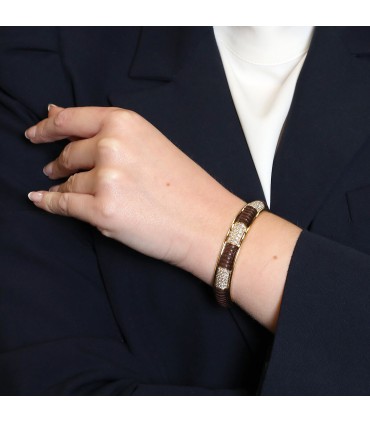 Boucheron Les Pluriels diamonds, wood and gold bracelet