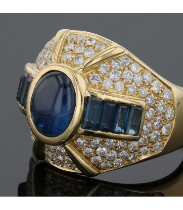 Diamonds, sapphires and gold ring