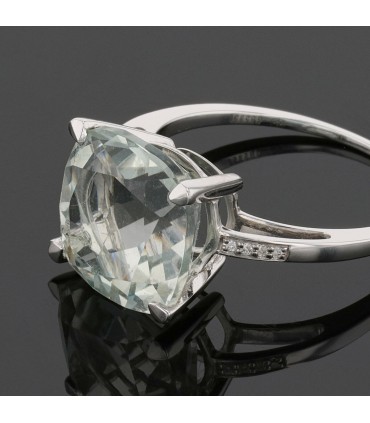 Mauboussin Petit Visage d’Amour prasiolite, diamonds and gold ring