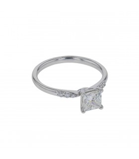Bague solitaire or et diamants - GIA 1,02 ct H / VS2