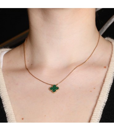 Van Cleef & Arpels Vintage Alhambra malachite and gold necklace