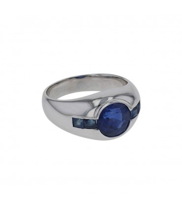 Bague platine et saphirs