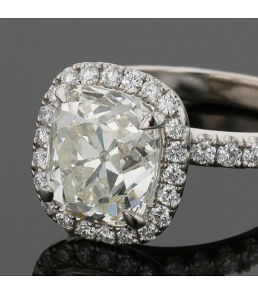 Bague or, diamant - Certificat HRD 3,89 ct J SI2