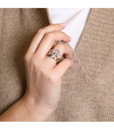 Bague 2 ors, diamants