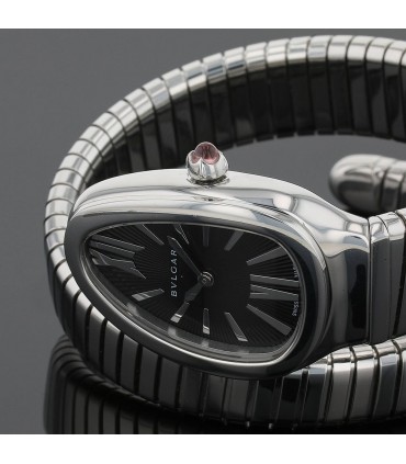 Bulgari Serpenti stainless steel and rubellite watch