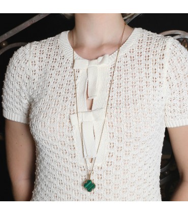 Van Cleef & Arpels Magic Alhambra malachite and gold necklace