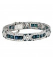 Sapphires, diamonds and platinum bracelet