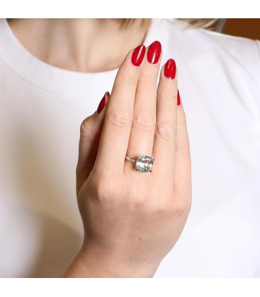 Mauboussin Petit Visage d’Amour prasiolite, diamonds and gold ring