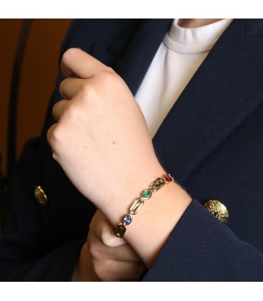 Bracelet or, pierres fines