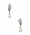 Boucles d’oreilles or, diamants et perles