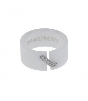 Chaumet Liens diamonds, gold and ceramic ring