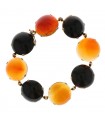 Gold, onyx and carnelian bracelet