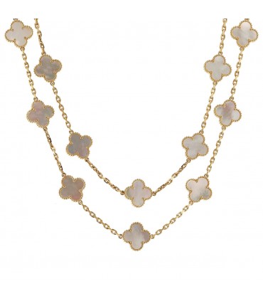 Van Cleef & Arpels Vintage Alhambra mother-of-pearl and gold necklace