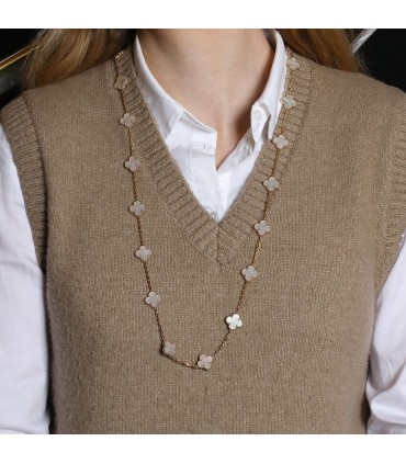 Van Cleef & Arpels Vintage Alhambra mother-of-pearl and gold necklace