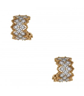 Buccellati Rombi two tones gold and diamonds earrings