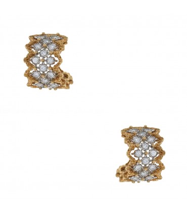 Buccellati Rombi two tones gold and diamonds earrings