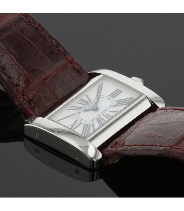 Cartier Divan stainless steel and mother-of-pearl watch