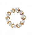 Mikimoto cultured pearls and gold brooch
