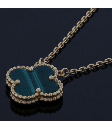 Van Cleef & Arpels Vintage Alhambra malachite and gold necklace