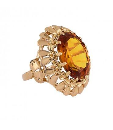 Bague or et citrine