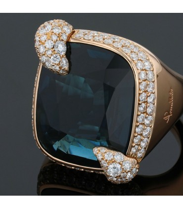 Pomellato Ritratto topaze, diamonds and gold ring