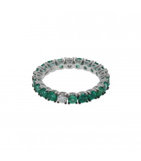 Emeralds, diamonds and gold ring