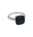 Pomellato Nudo diamonds, topaze and two tones gold ring