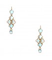 Blue topazes and gold earrings