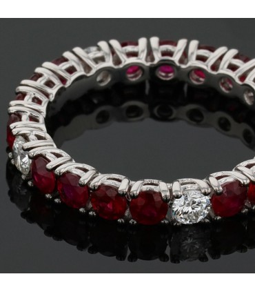 Rubies, diamonds and gold ring