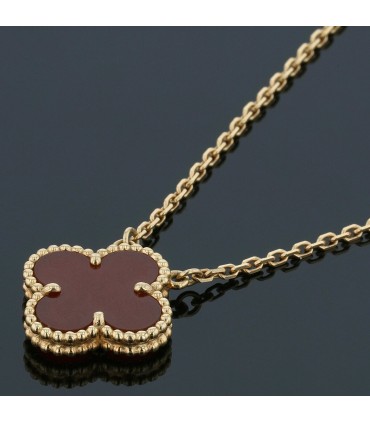 Van Cleef & Arpels Vintage Alhambra cornaline and gold necklace