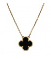 Van Cleef & Arpels Vintage Alhambra gold and onyx necklace