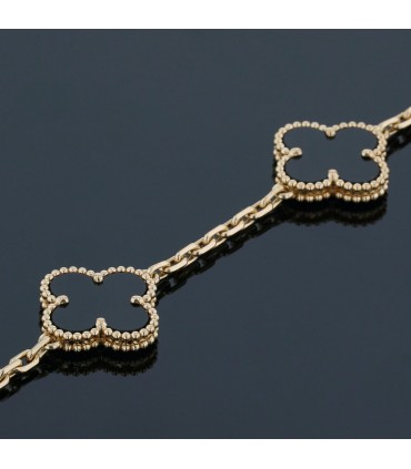 Van Cleef & Arpels Vintage Alhambra onyx and gold bracelet
