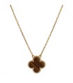Van Cleef & Arpels Vintage Alhambra tiger's eye quartz and gold necklace