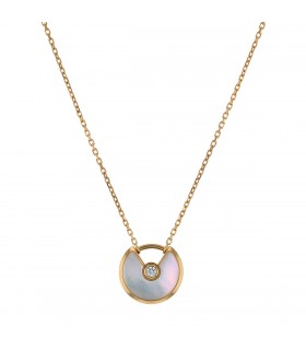 Cartier Amulette mother-of-pearl, diamond and gold necklace