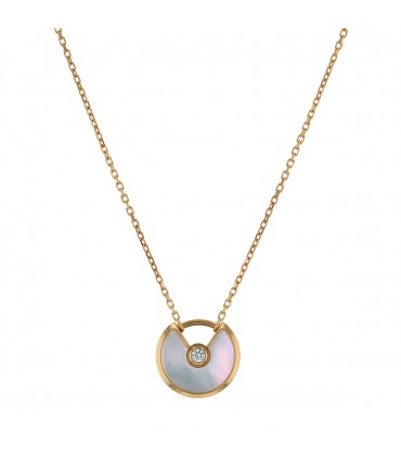 Cartier Amulette mother-of-pearl, diamond and gold necklace