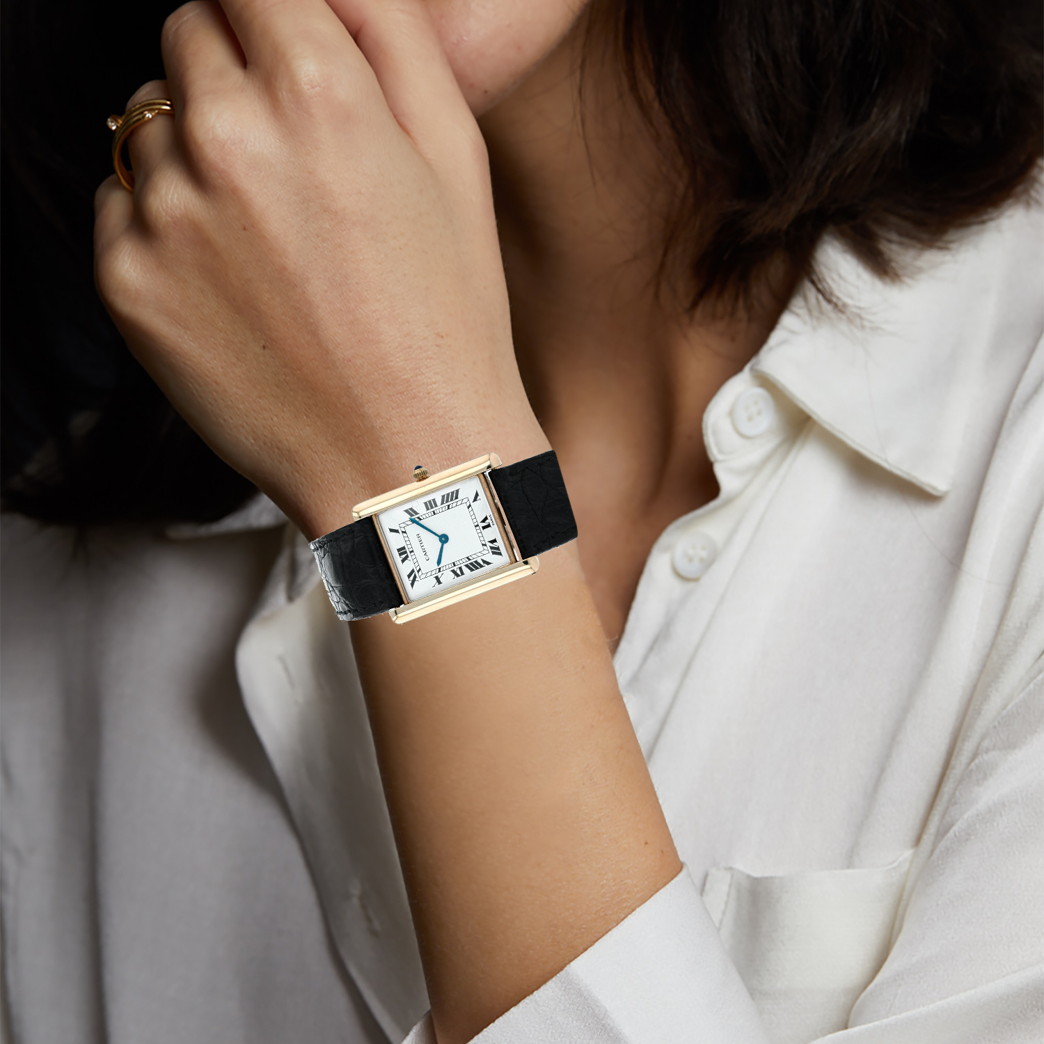 cartier ladies tank watch leather strap