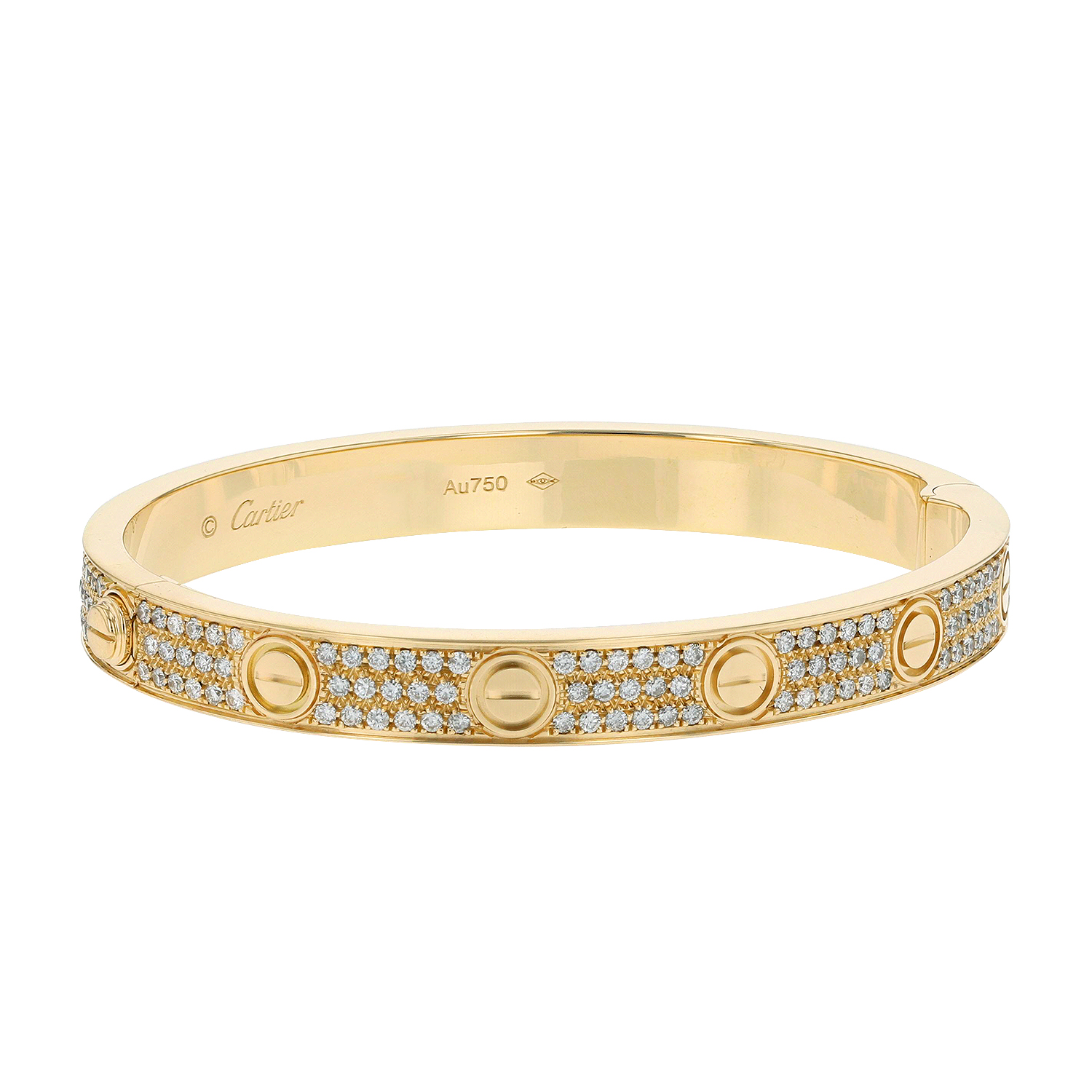 Cartier love sales bracelet iced out