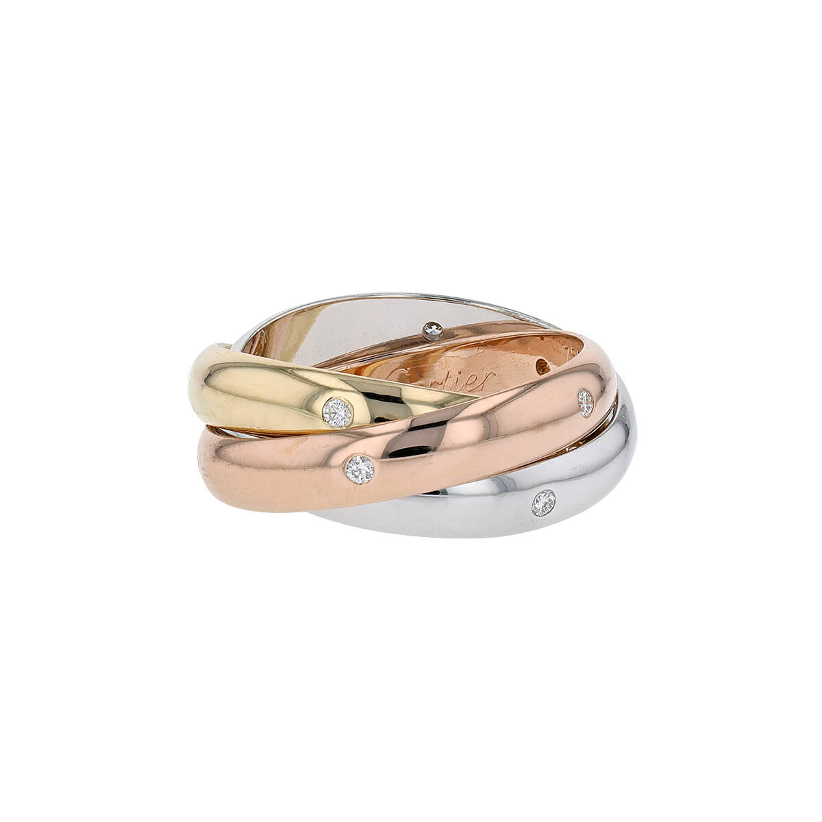 Cartier Trinity diamonds and gold ring